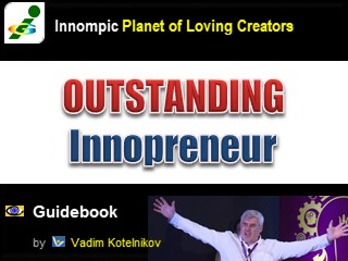 OUTSTANDING INNOMPORENEUR Innompic Guidebook, Vadim Kotelnikov, creative marketing example hands