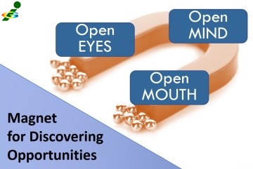 Opportunity Magnet - how to discover opportunities Open Mind, Open Eyes, Open Mouth, Joke Gift by Kseniya Kotelnikova Russia