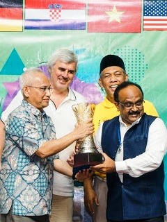 Wolrd 3rd Innompic Games 2019 cup handed over by Malaysia to India host country Satendra Kumar KIET