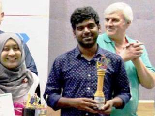Kartik Rajm Wittiest Innovator award winner, India, 1st Innompic Games 2017